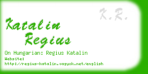 katalin regius business card